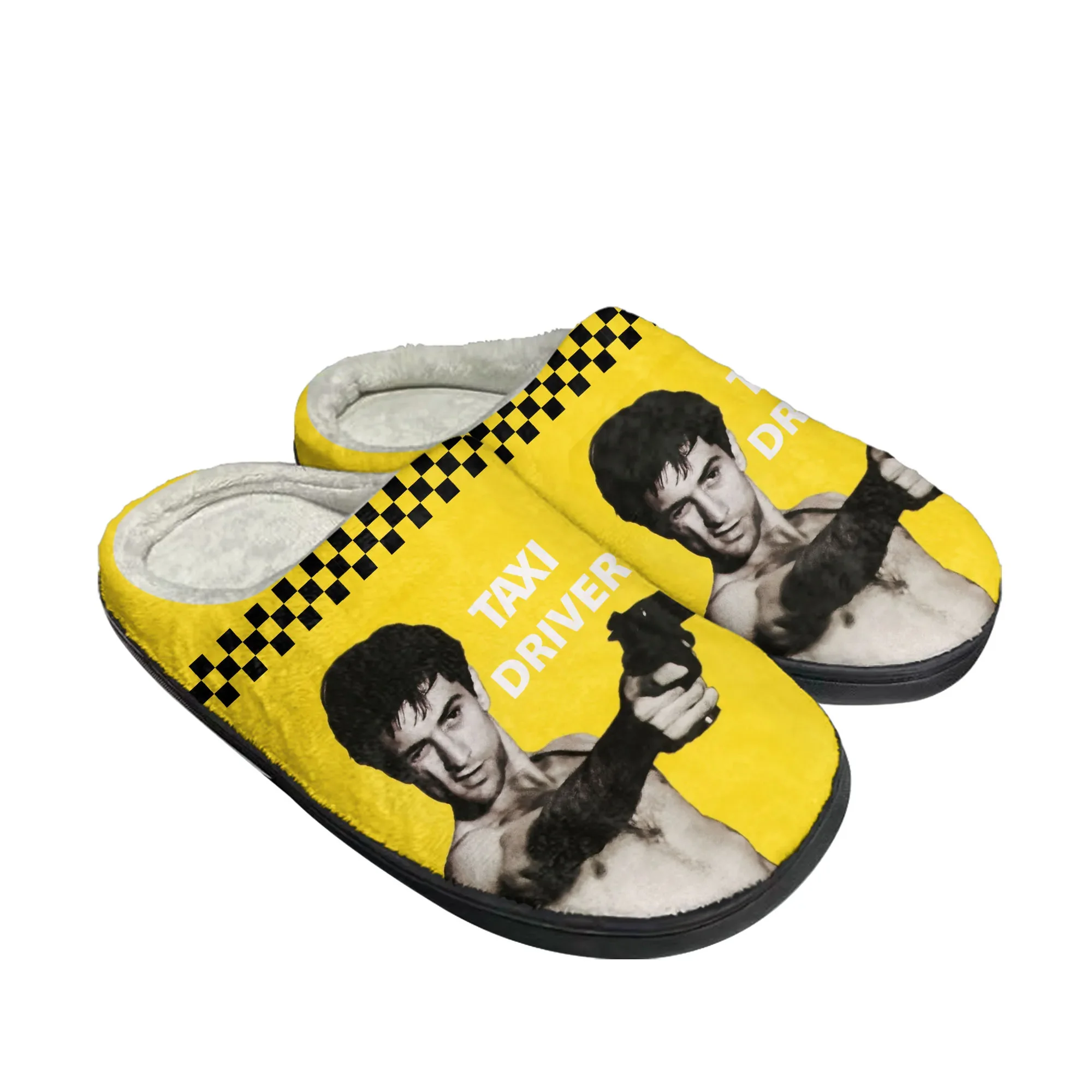 Men'S Shoes Drivers - รองเท้าแตะผ้าฝ้ายลายภาพยนตร์คนขับแท็กซี่ รองเท้าแตะในห้องนอนบุขนสำหรับผู้ชายและผู้หญิง รองเท้าลำลองช่วยรักษาความอบอุ่น รองเท้าแตะกันหนาวแบบสั่งทำพิเศษ