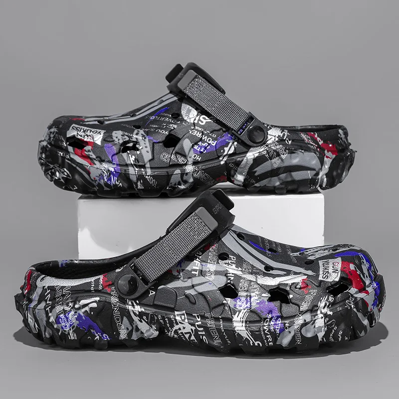 Men Shoes Runners - รองเท้าแตะผู้ชายแบบใหม่สำหรับฤดูร้อน รองเท้าใส่ในบ้านและสวน รองเท้าแตะชายหาดสำหรับกิจกรรมกลางแจ้ง รองเท้าแตะพื้นนุ่มกันลื่นและสวมใส่สบาย