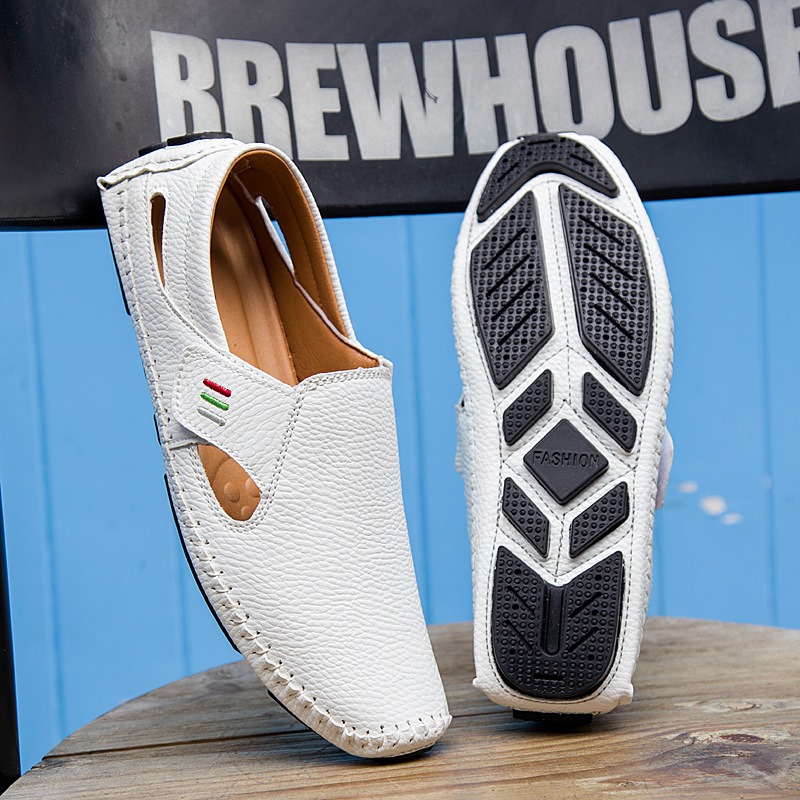 Men'S Shoes Drivers - รองเท้าผู้ชายระบายอากาศดีไซน์หรูหรา รองเท้าโลฟเฟอร์สำหรับผู้ชาย สีดำขาว แฟชั่นลำลอง สนีกเกอร์ Alpargatas