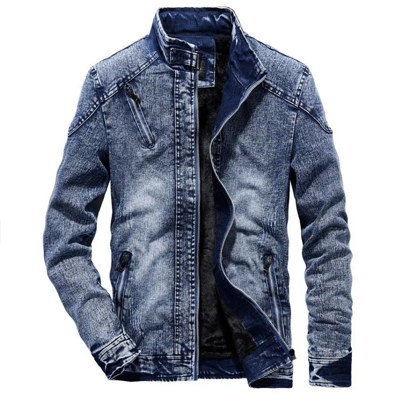 Men'S Shoes With Jeans - Denimแจ็คเก็ตผู้ชายฤดูหนาวPlusกำมะหยี่อบอุ่นกางเกงยีนส์แฟชั่นคลาสสิกRetro Slim Denimแจ็คเก็ตแจ็คเก็ตDenimผู้ชายเสื้อผ้าs-3XL