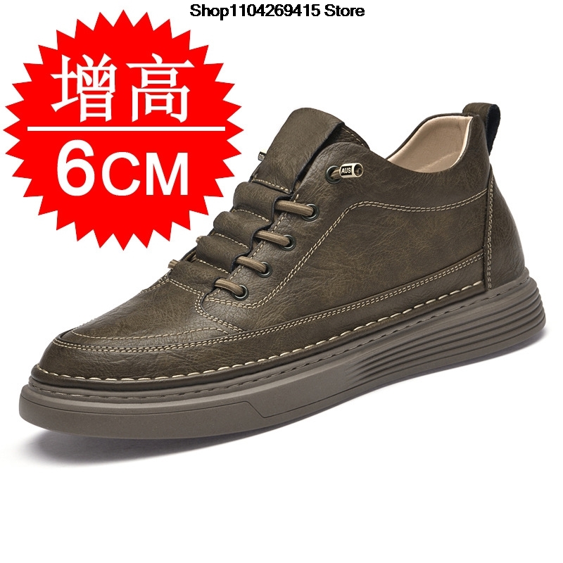 Men Shoes Oxford - รองเท้าหนังผู้ชายแบบเพิ่มความสูงภายใน รองเท้าลำลองแฟชั่น รองเท้าเพิ่มความสูงภายใน รองเท้าผ้าใบผู้ชายสำหรับกิจกรรมกลางแจ้ง