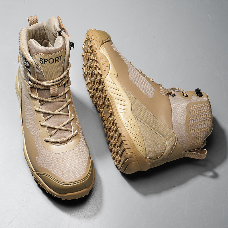 Men'S Shoes For Work - รองเท้าบู๊ททางยุทธวิธีใหม่สำหรับผู้ชาย รองเท้าฝึกกลางแจ้ง รองเท้าทำงานนิรภัย กันลื่น ระบายอากาศได้ดี รองเท้าทหาร