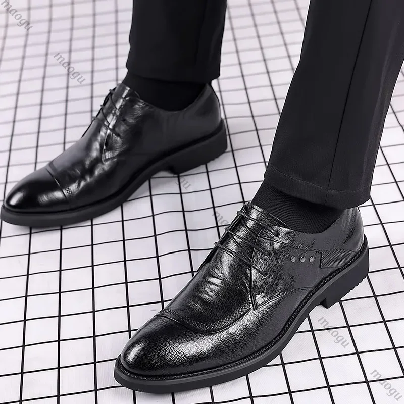 Handcrafted รองเท้าผู้ชาย Oxfo - Oxford Brogue Leather บทวิจารณ์และราคา
