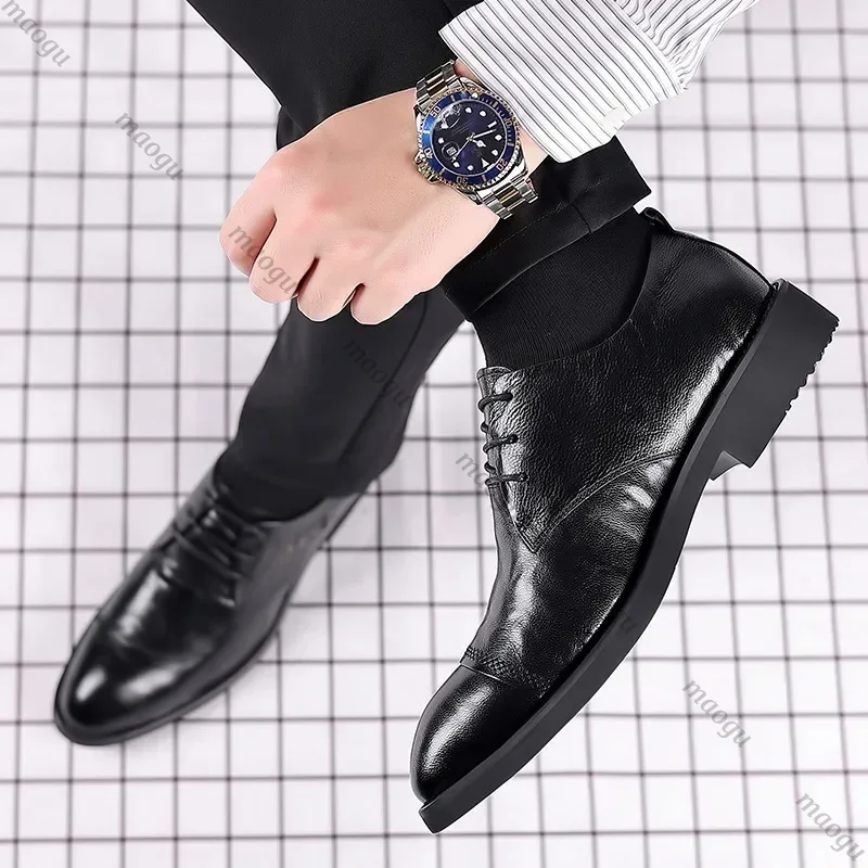Handcrafted รองเท้าผู้ชาย Oxfo - Oxford Brogue Leather บทวิจารณ์และราคา
