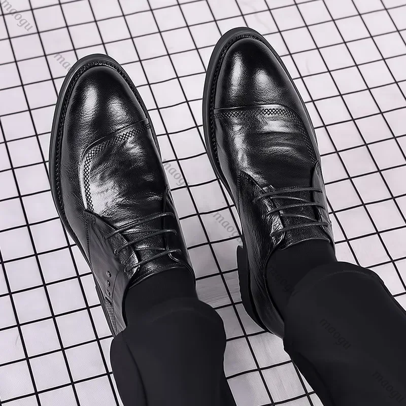 Handcrafted รองเท้าผู้ชาย Oxfo - Oxford Brogue Leather บทวิจารณ์และราคา