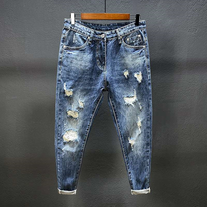 เก้าจุดกางเกงยีนส์หลุมสำหรับชา - Men'S Shoes With Jeans บทวิจารณ์และราคา