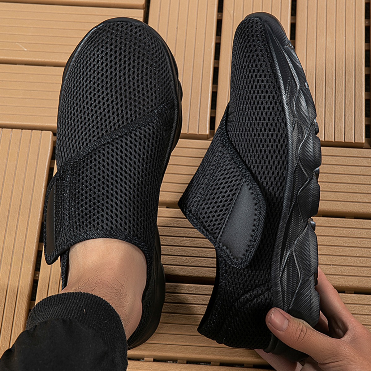 รองเท้าผ้าใบผู้ชายแบบใหม่ ระบา - Men'S Shoes With Velcro บทวิจารณ์และราคา