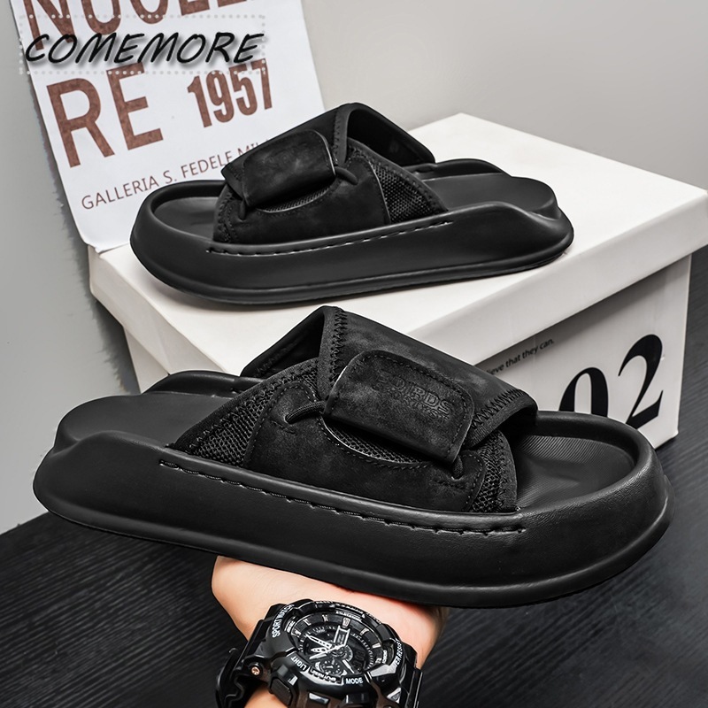 รองเท้าแตะพื้นหนาสำหรับผู้ชาย  - Men'S Shoes With Velcro บทวิจารณ์และราคา