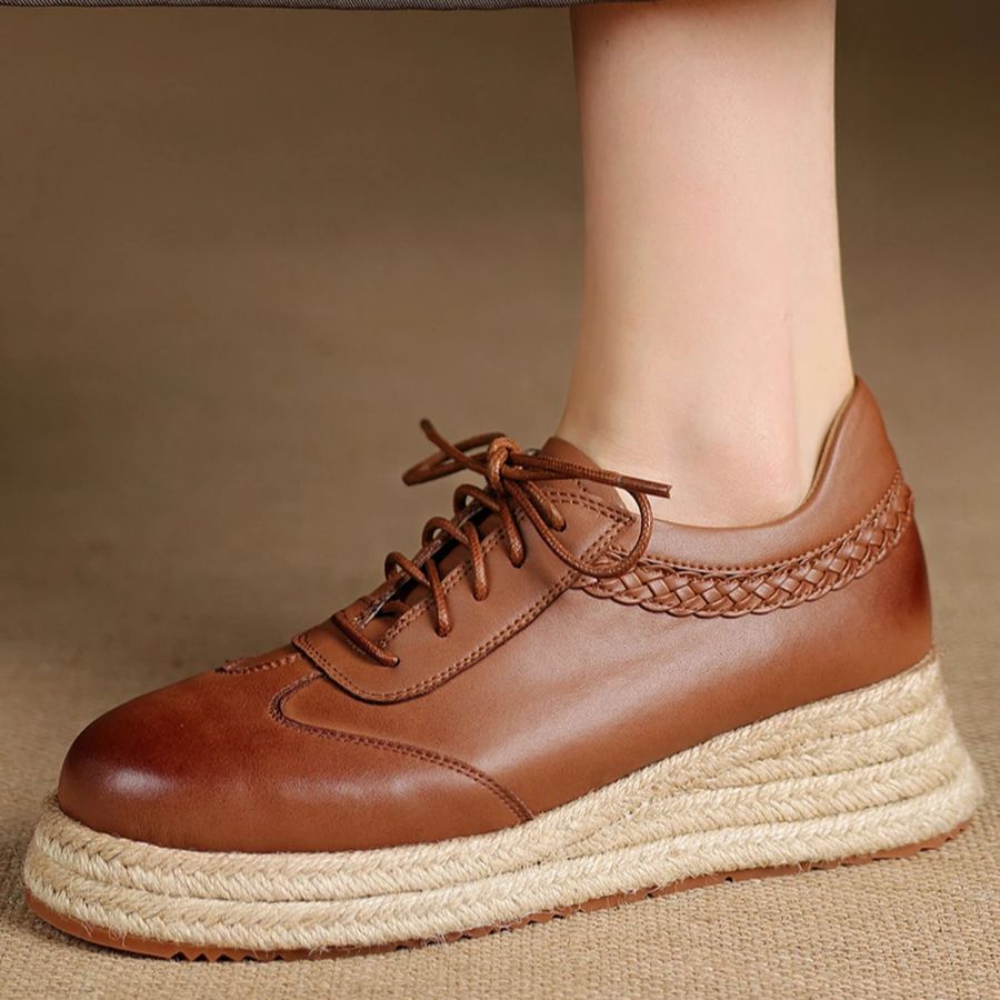 EAGSITY วัวหนังสีน้ําตาล Oxfor - Oxford Brogue Leather บทวิจารณ์และราคา