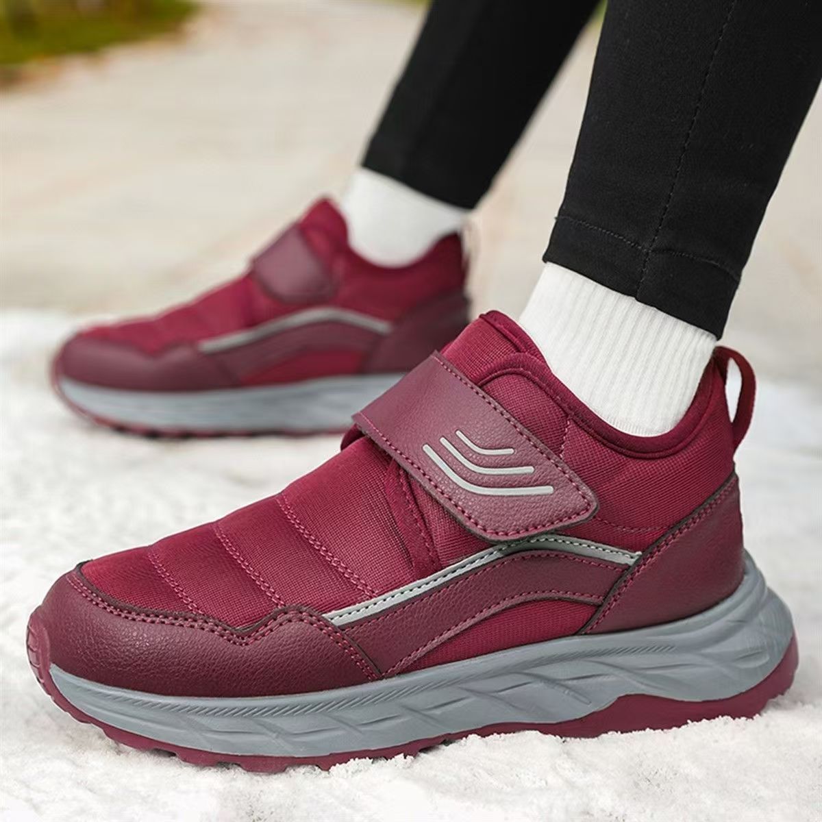 รองเท้าบูทหิมะข้อสั้นแบบมีสายร - Men'S Shoes With Velcro บทวิจารณ์และราคา