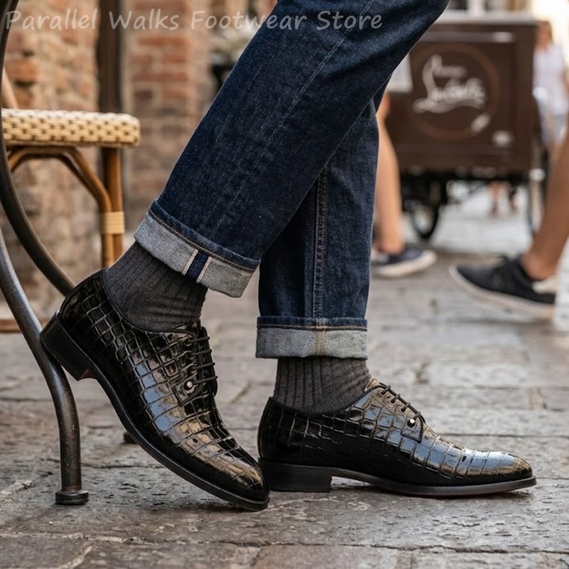 รองเท้าหนังแก้วผู้ชายลายหนังจร - Men Shoes Oxford บทวิจารณ์และราคา