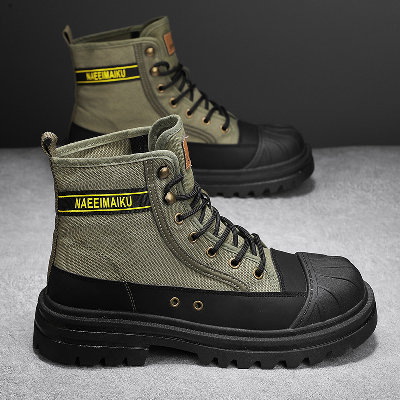 รองเท้าบูทผ้าใบผู้ชายแฟชั่นทรง - Men'S Shoes For Work บทวิจารณ์และราคา