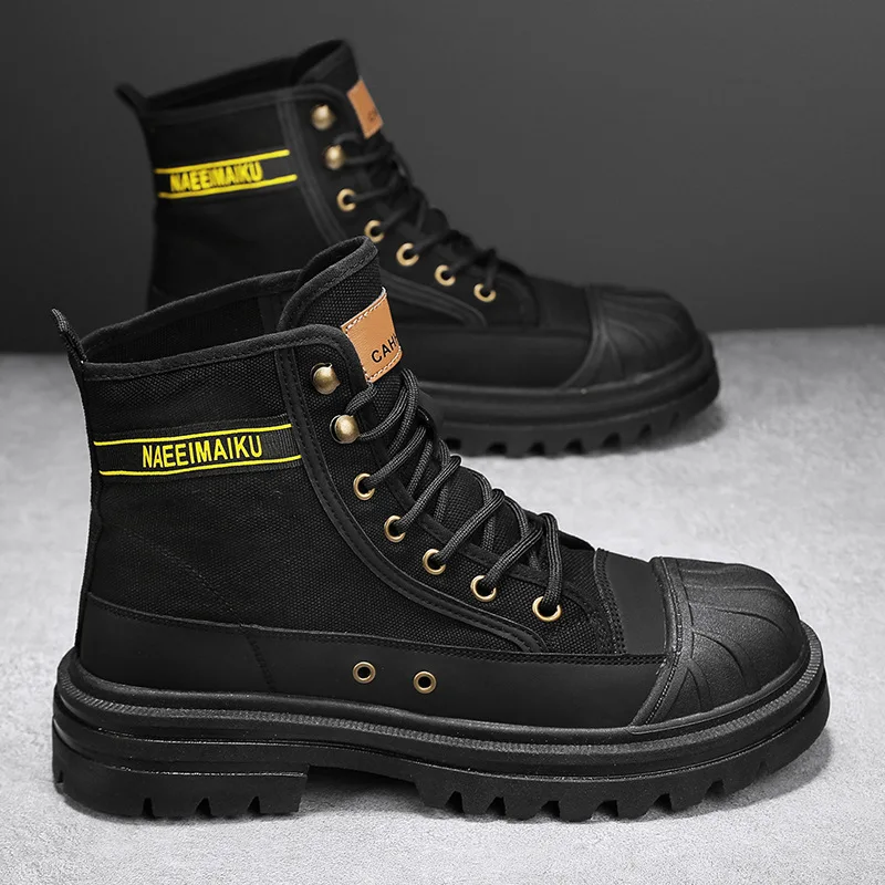 รองเท้าบูทผ้าใบผู้ชายแฟชั่นทรง - Men'S Shoes For Work บทวิจารณ์และราคา