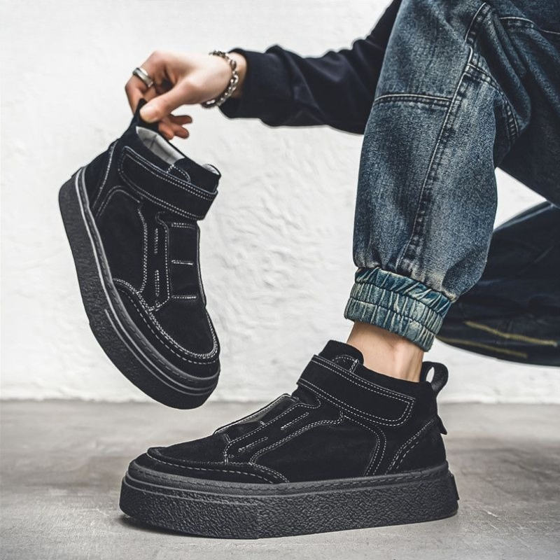 รองเท้าแฟชั่นหุ้มข้อสูงแบบเวลโ - Men'S Shoes With Velcro บทวิจารณ์และราคา