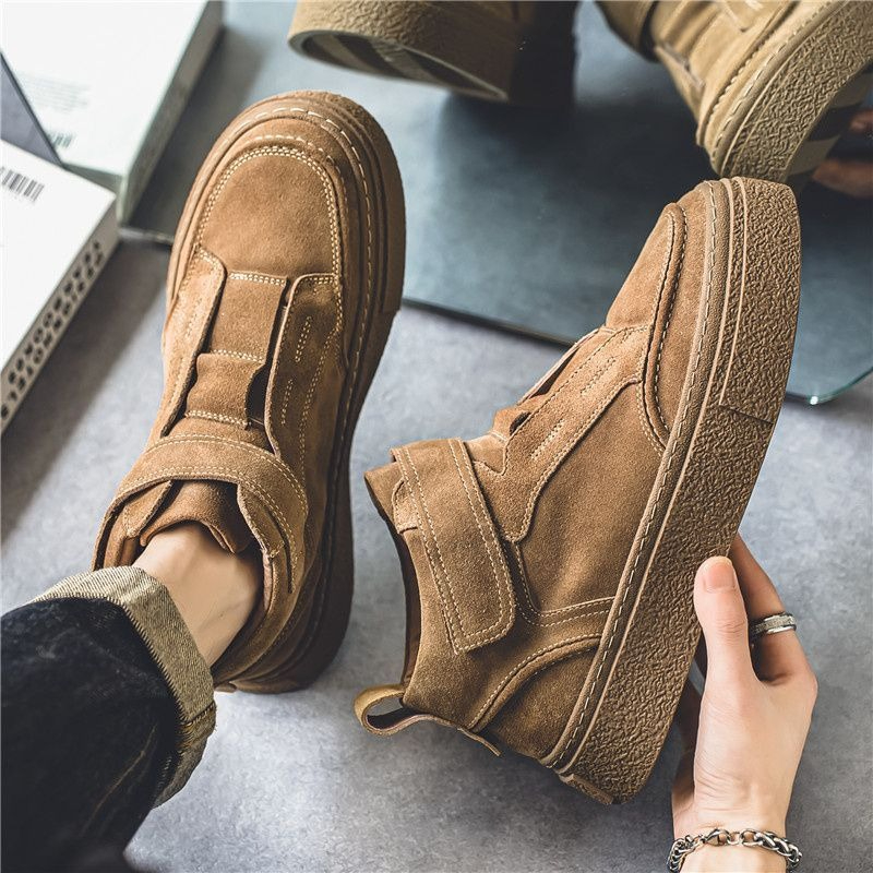 รองเท้าแฟชั่นหุ้มข้อสูงแบบเวลโ - Men'S Shoes With Velcro บทวิจารณ์และราคา